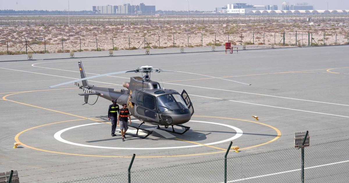 Air Chateau's Heliport at Dubai World Central Al Maktoum International Airport.