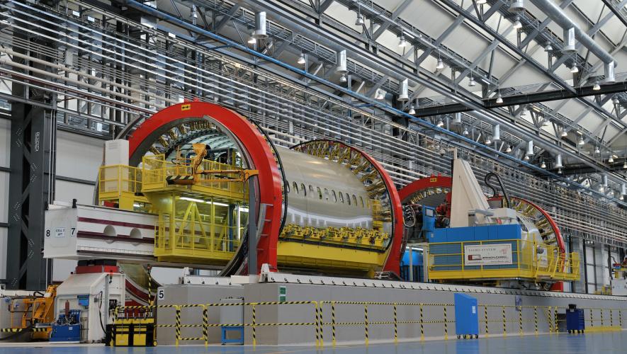 Leonardo's Grottaglie production line for Boeing 787 airline fuselages