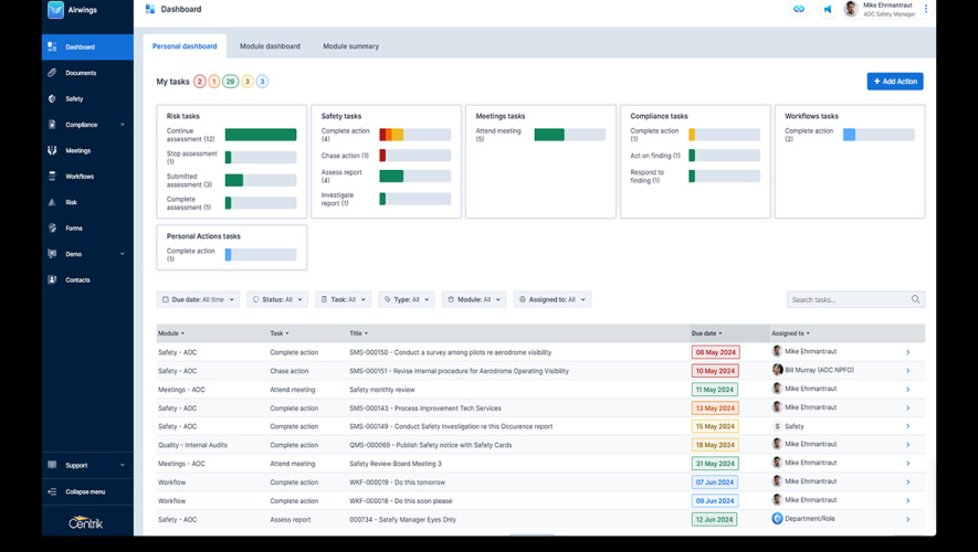 TrustFlight's Centrik 5 safety management system platform