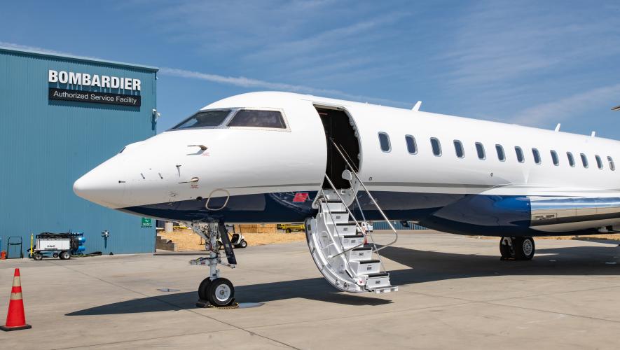 ACI Global Express XRS parked at Bombardier-approved service center