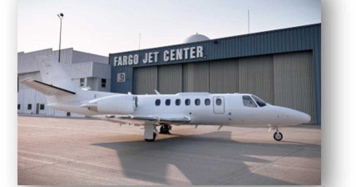 Citation Encore+ in front of Fargo Jet Center