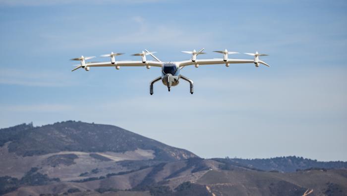 Archer's Midnight eVTOL aircraft is pictured during a flight test 