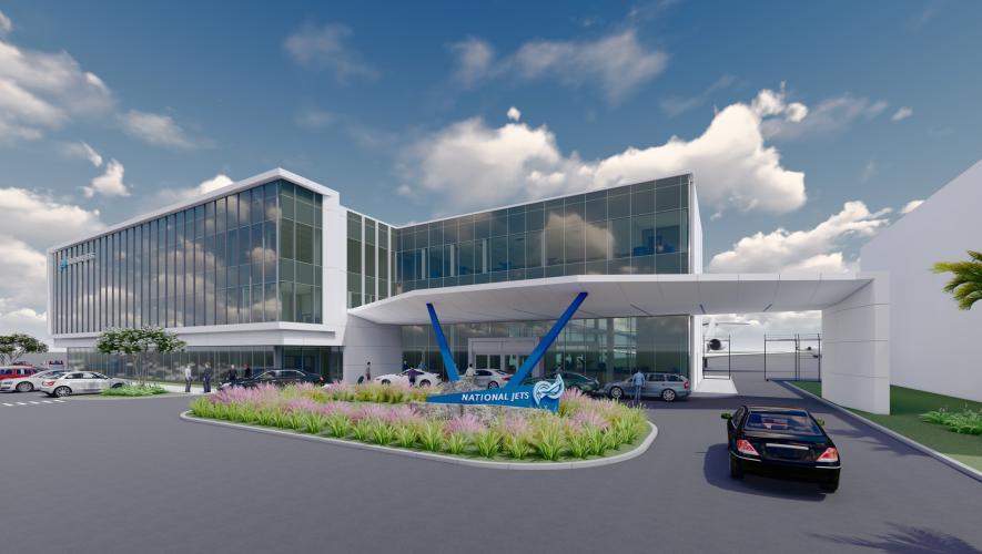 artist rendering of planned National Jets terminal