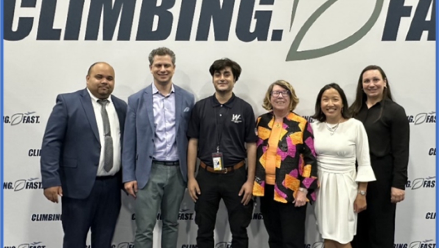 (l-r) HPN Airport Manager Francisco Tejada; Avports CEO Jorge Roberts; Vaughn College Intern Hassan Khan; Westchester County Director of Operations Joan McDonald; Westchester County Director of Aviation April Gasparri; Deputy Airport Manager Lauren Walsh.